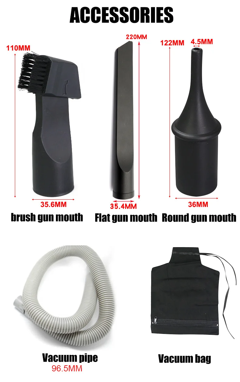 Pneumatic blow gun electric handheld vacuum cleaner Air Duster Compressor Pneumatic Blowing And Vacuuming Dual Purpose Gun Exhaust Gun Blower Car Vacuum Cleaner