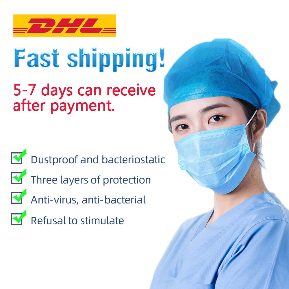 

Surgical mask Disposable anti virus face masks 3-ply medical N95 Safely mask 50pcs pm2.5 Apply to dust adult filter masque mouth