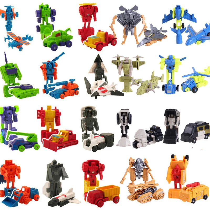 16Pcs Deformation Cars Toys Super Mini Transformation Robot Car Model Random Color Transform Plane Chariot Figure Kids Toys
