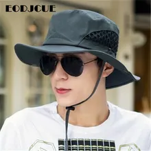 Шляпа от солнца для мужчин ведро Шапки женские летние Fishin Кепки шляпа с широкими полями Защита от ультрафиолетовых лучей ушанка воздухопроницаемой сеткой, мужские и женские бейсбольные кепки Панама Бич шляпа