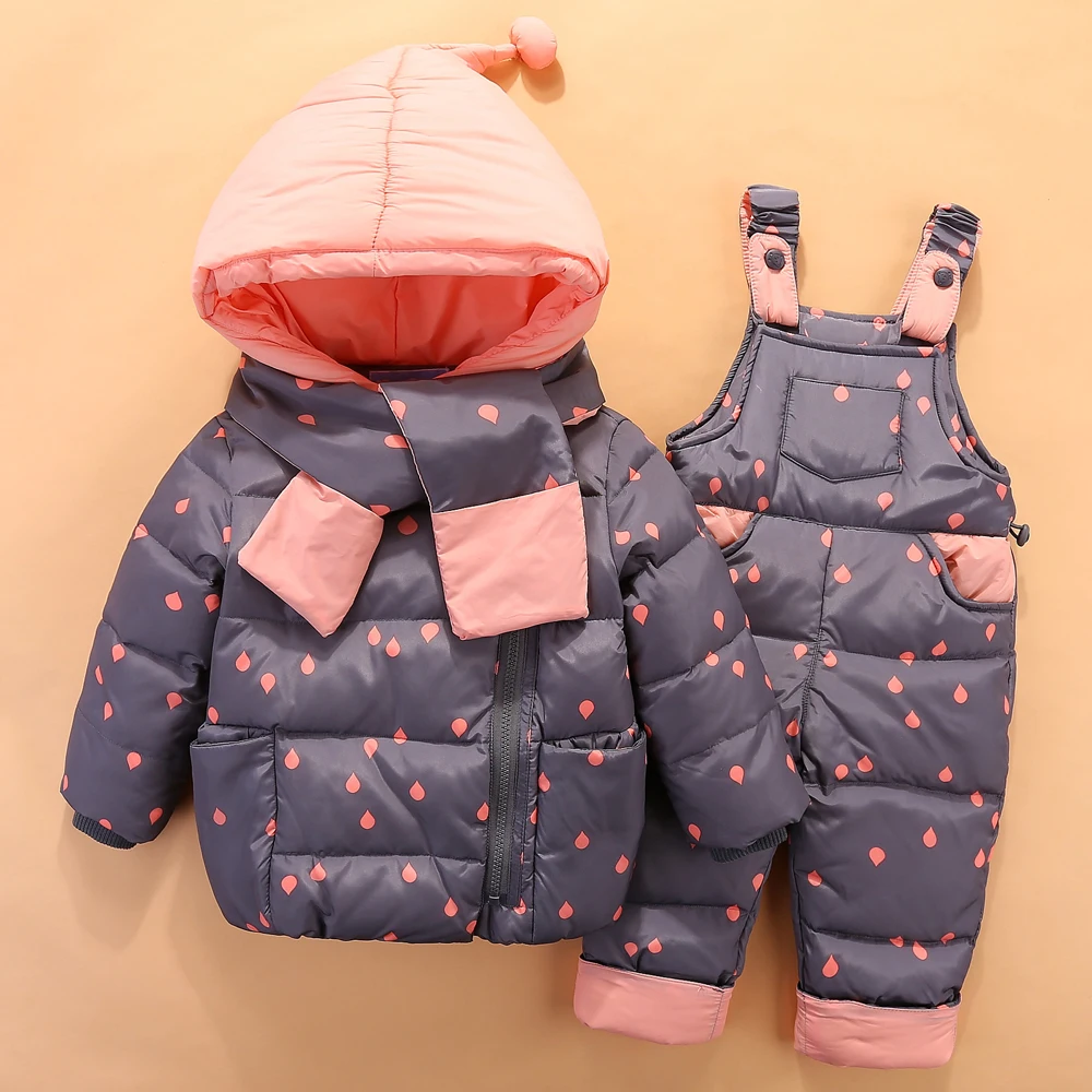 Коллекция года, одежда для маленьких мальчиков зимний комбинезон, Детский пуховик для девочек, зимние комбинезоны для девочек, пальто, комплект одежды, костюм для младенцев - Цвет: gray