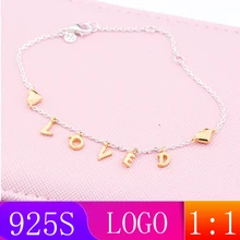 LISM [ ] S925 серебро зима 1: 1 Сияющий любовь медовый браслет Мода леди подарок DIY оригинальные ювелирные изделия