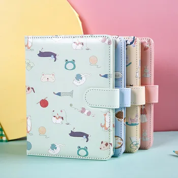 

Cartoon Cat Notebook Creative Cute Hand ledger Note Colorful Travel Diary Notepad Green Orange Student Note Books For Girls