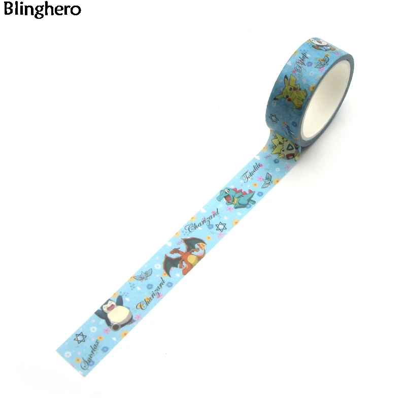 Blinghero милый мультфильм 15 мм X 5 м васи клейкая лента стильная маскирующая лента блокнот наклейки аниме ручка клейкие ленты BH0019