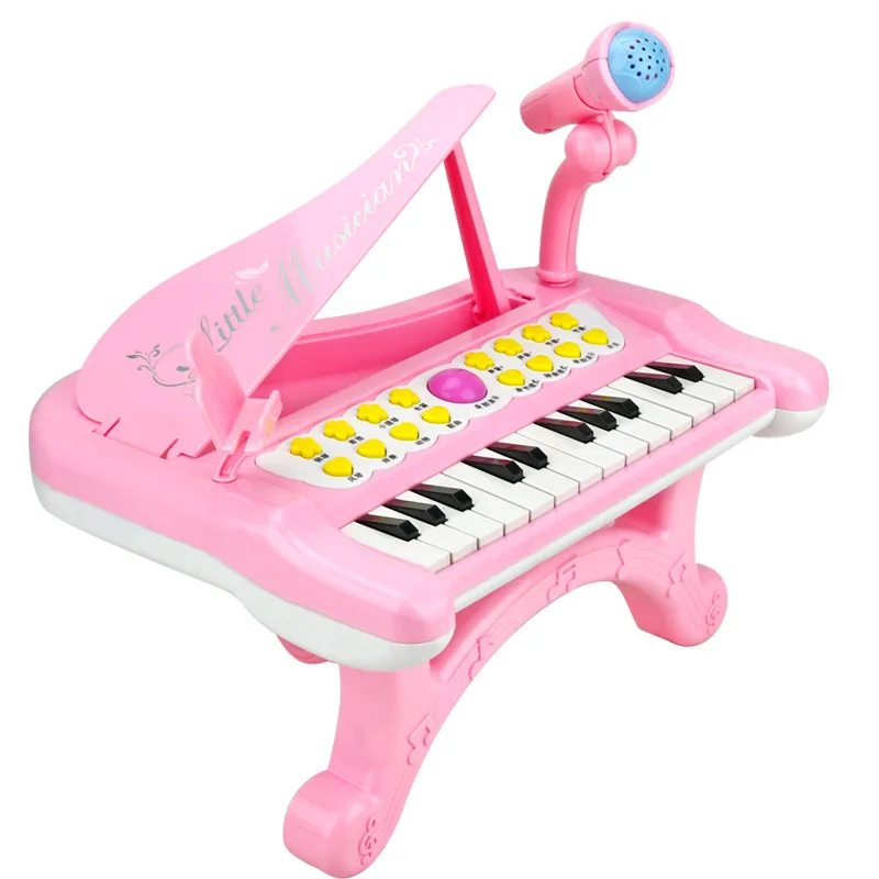 

Children Microphone Baby Music Piano with Electronic Keyboard Early Education 0-1-3-Year-Old GIRL'S And BOY'S Plastic Toys Effec