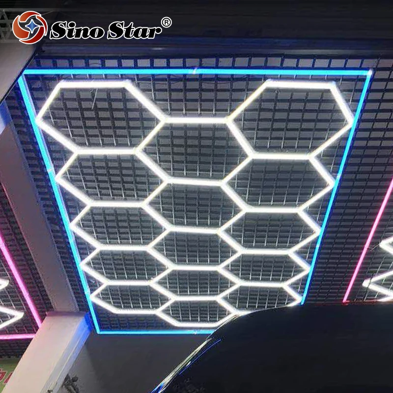 Car Detailing Color Honeycomb Hexagon Led Ceiling Light Garage 2.4*4.8M 2  Years Warranty For Auto Car Body Repair Led Workshop - AliExpress