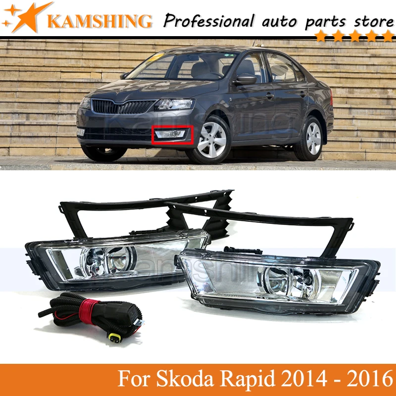 Kamshing-Front-Bumper-Fog-light-lamp-frame-shell-For-Skoda-Rapid-2013 ...