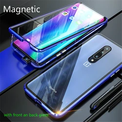 На Алиэкспресс купить стекло для смартфона metal magnetic protection case for oneplus 7 pro full protection double sided transparent tempered glass cover for one plus 6 6t