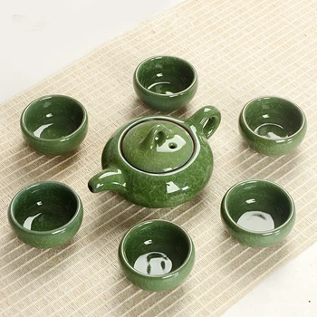 

Chinese Tea Set Porcelain Teapot with 6 Ceramic Tea Cups Home Ornaments TB Sale