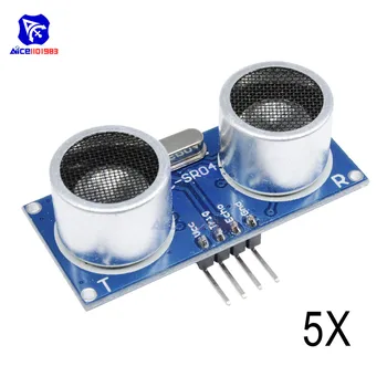 

5PCS/Lot HC-SR04 Ultrasonic Module HC SR04 Distance Measuring Transducer IO Trigger Sensor for Arduino 5V DC