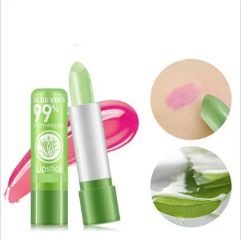 

2pcs Moisture Lip Balm Aloe Vera Natural LipbalmTemperature Changed Color Lipstick Long Lasting Nourish Protect Lips Care Makeup