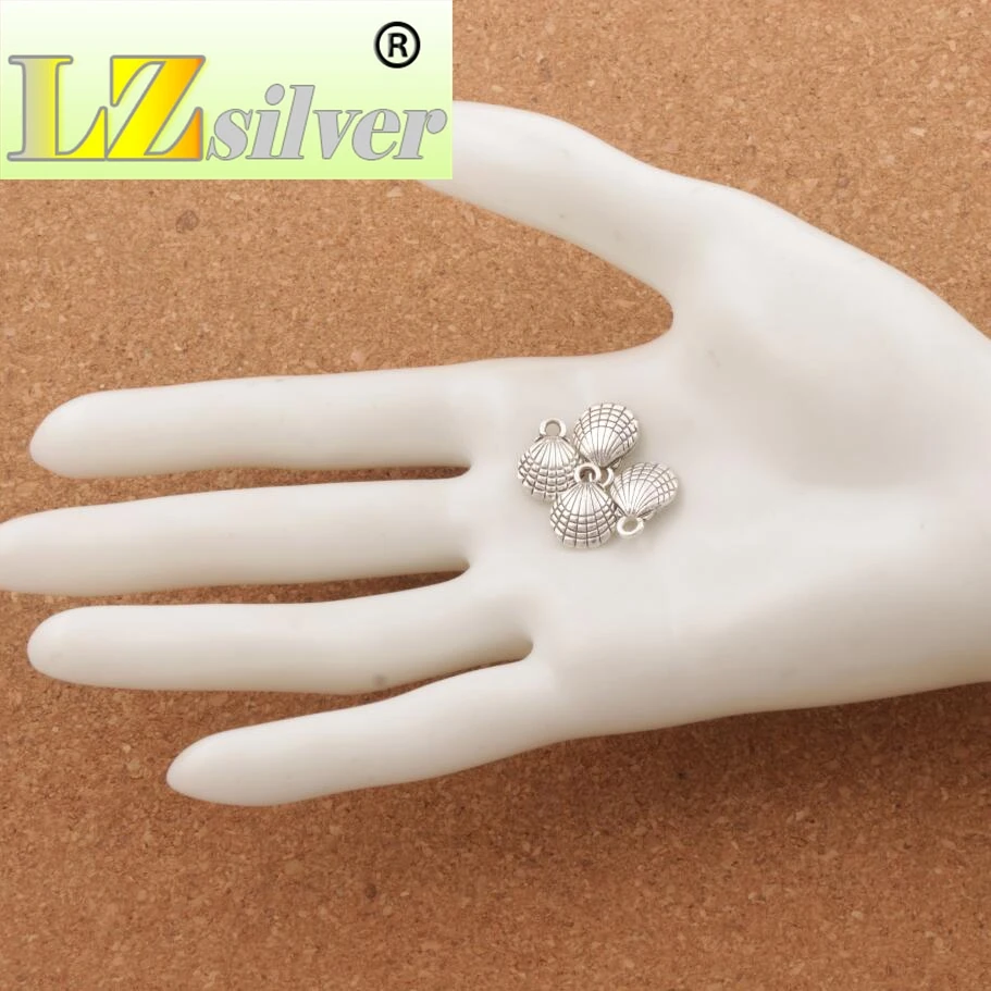 Shell Charm Beads 13.1x10mm 200pcs zinc alloy Pendants Jewelry DIY L1175