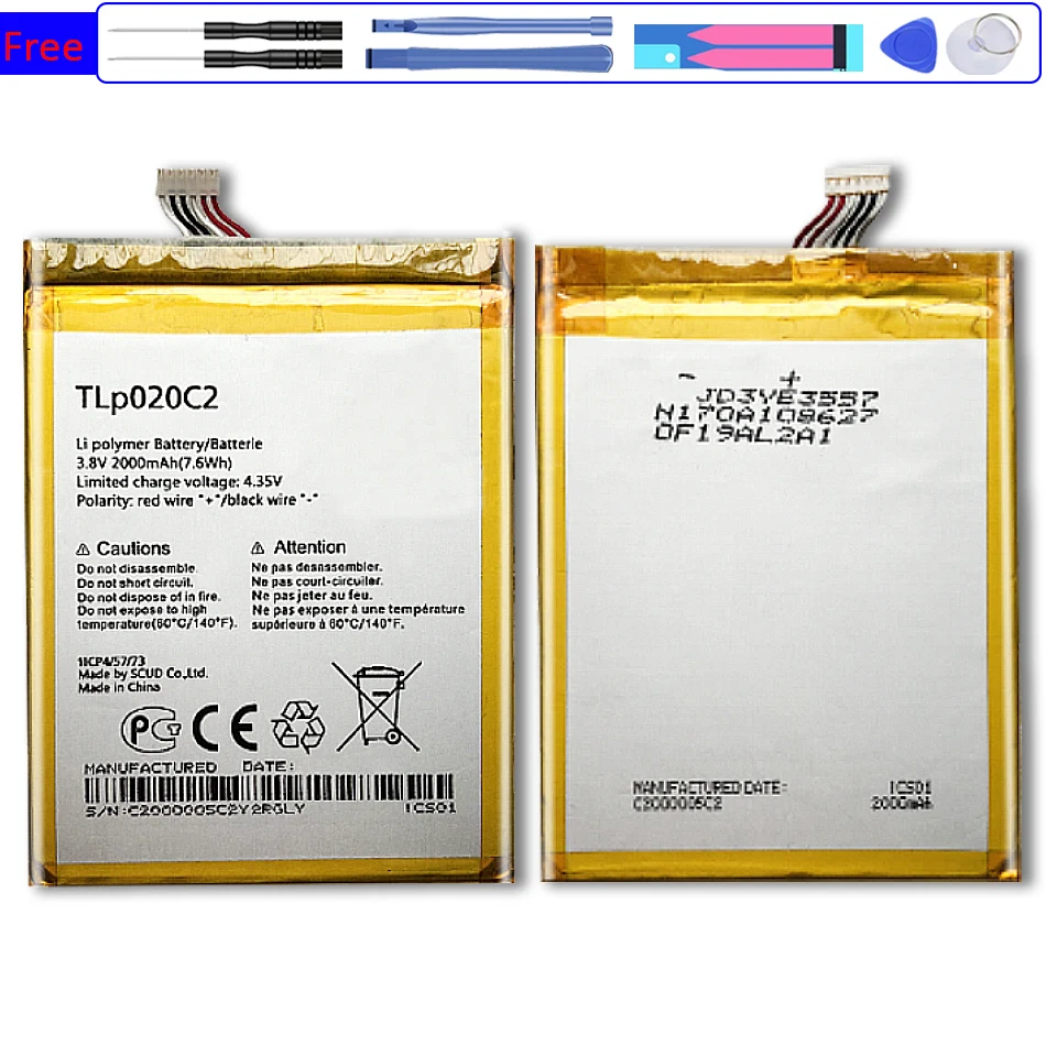 Сменный аккумулятор для Alcatel Idol x1s 6034R S950 x 6037y 6040x6032 TCL 2000 мАч TLp020C2 с трековым кодом |