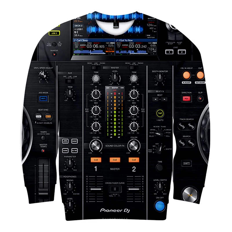 Пуловер с капюшоном Pioneer Dj для мужчин и женщин Модный свитшот 3D-принтом в стиле