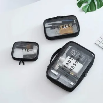 

Waterproof Transparent PVC Bath Cosmetic Bag Women Make Up Case Travel Zipper Makeup Beauty Wash Organizer Toiletry Storage Kit