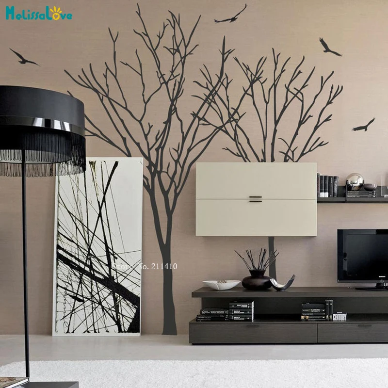 

Slender Birds Tree Wall Stickers Home Decoration Living Room New Design Modern And Avant-garde Design Arts Decals Vinyl YT4748