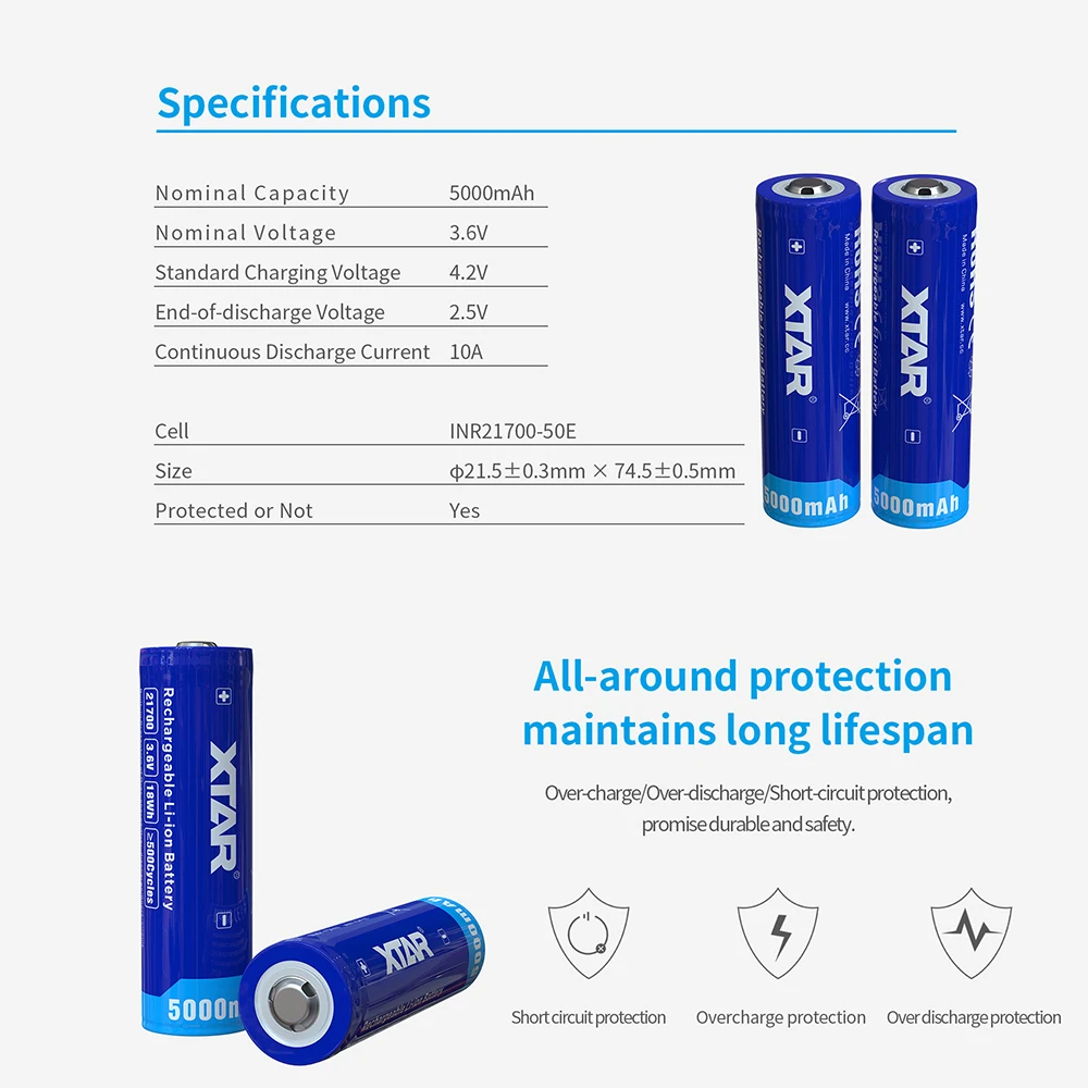 【あいるん】5枚 1-10 個 25A 21700 バッテリー 3.7V 5000mah 5C リチウム