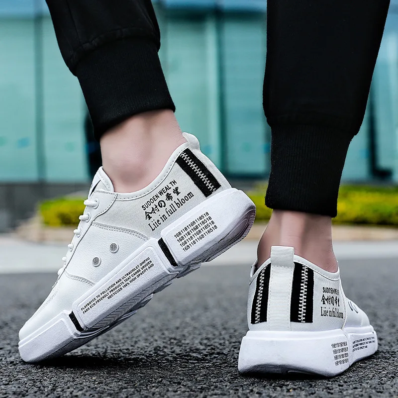 

White Shoes Men Shoes 2019 New Style Spring Korean-style Trend Versatile Canvas Shoes MEN'S Casual Shoes Students Skate Shoes