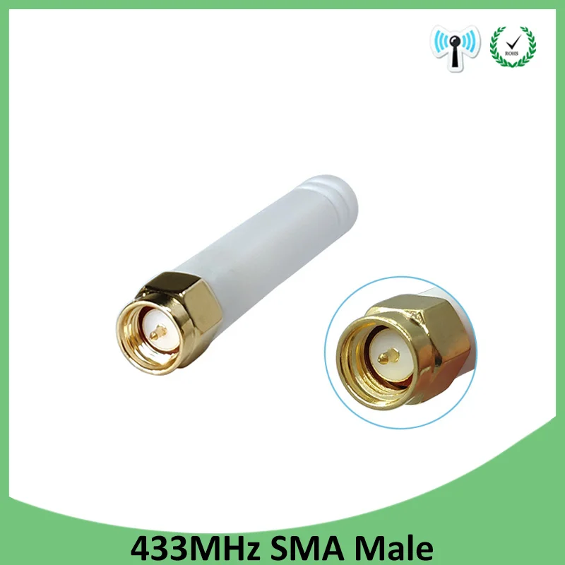 

5pcs 433MHz Antenna 3dbi SMA Male Connector Plug 433 MHz Directional Antena Small Size Waterproof Antenne for Lorawan watermeter