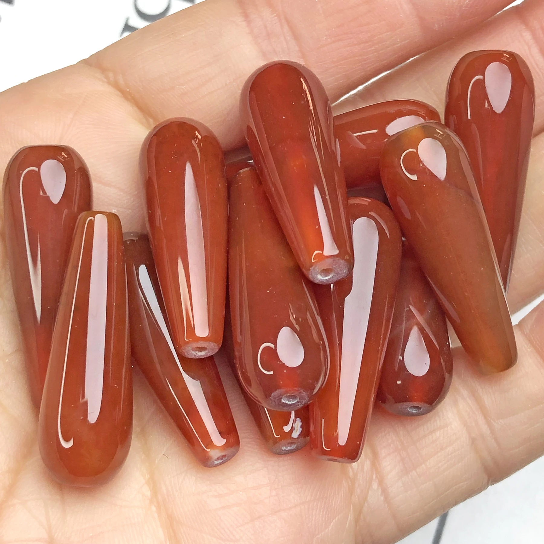 10x30mm Natural Water Drop Agates Stone Beads Loose Spacer Orange Red Beads  For Jewelry Making Earring Necklace Diy Accessories - AliExpress