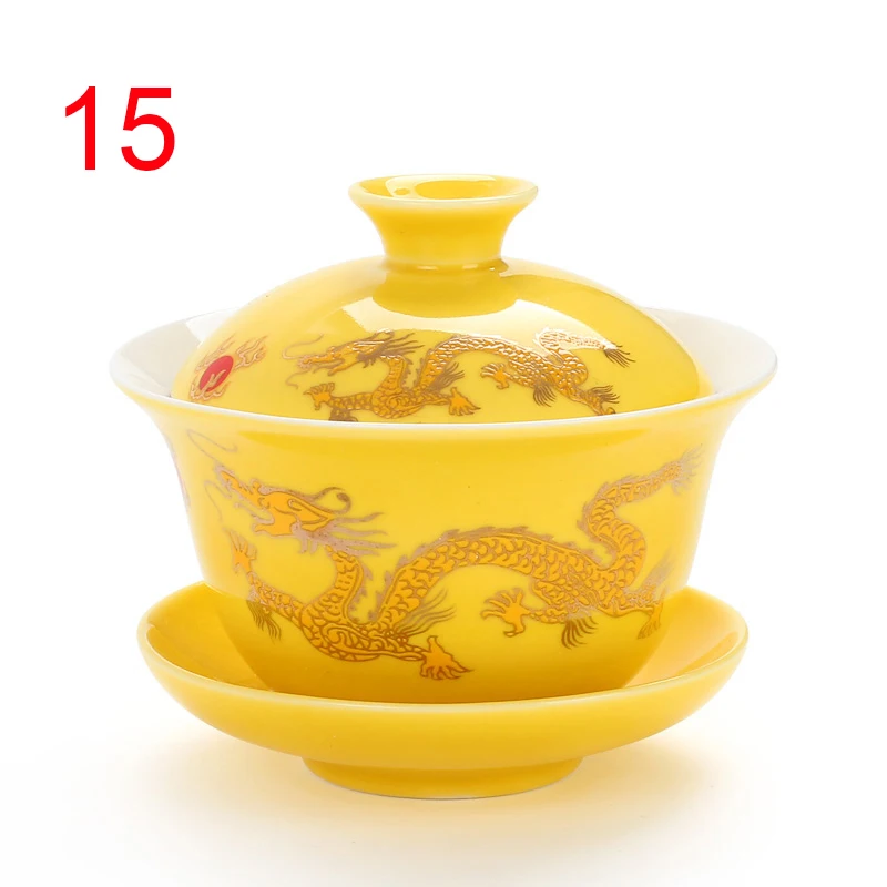 Китайский традиционный чайный набор gai wan из костяного фарфора сервиз Dehua gaiwan
