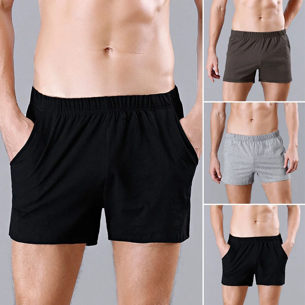 Mens Cotton Pajama Shorts Solid Casual Sleepwear Loose Shorts Summer Men Boxers Underwear Sleep Bottoms Male Sweat Pants A50 6