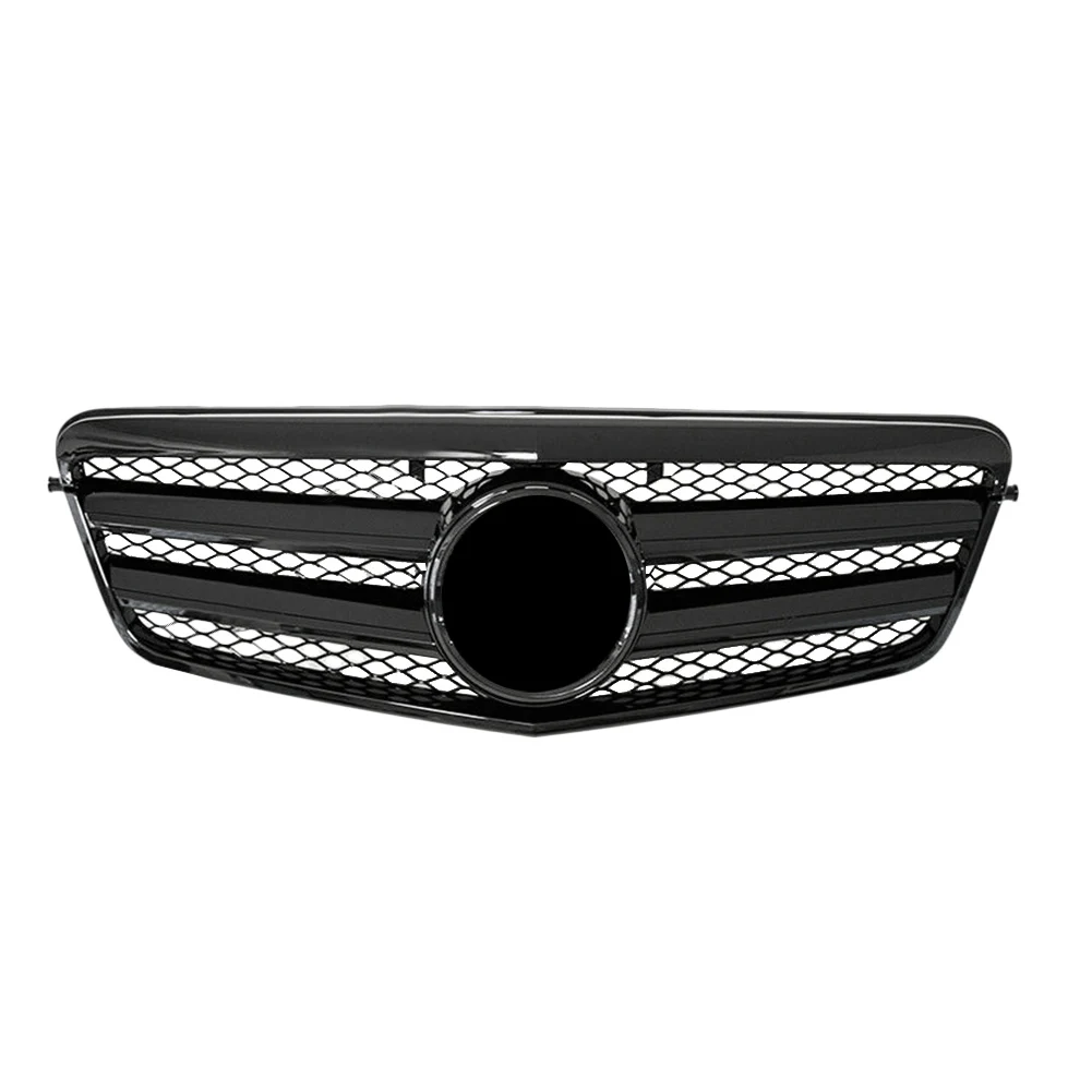 Автомобильная передняя решетка AMG для 2009 2010 Mercedes Benz E-Class W212 E250 E300 E350 E500 E550 E63 седан блестящий черный глянец
