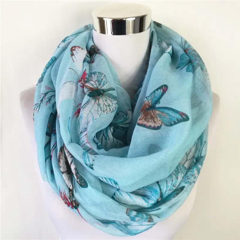 

New Fashion Soft spring winter Scarf Women Female Viscose Scarves Butterfly Long beautiful echarpe foulard loop scarves