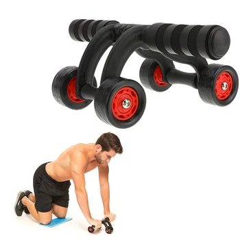 

3 pcs /set Muscle Trainer Abdominal Waist Wheel AB Roller Fitness Exercise Gym Training Equipment with Mat and Brake Plate