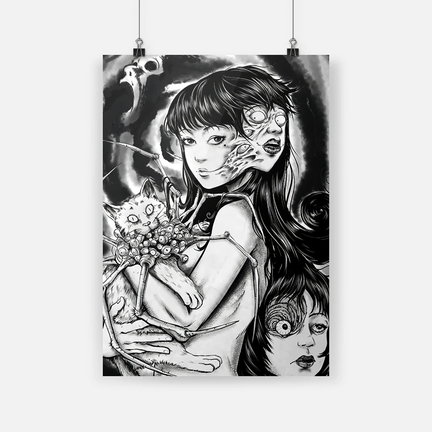うずまき アニメポスタージャンジ アニメファンアートキャンバス絵画 壁画 芸術的な装飾 書斎 家 木製フレーム 装飾プリント 絵画 書道 Aliexpress