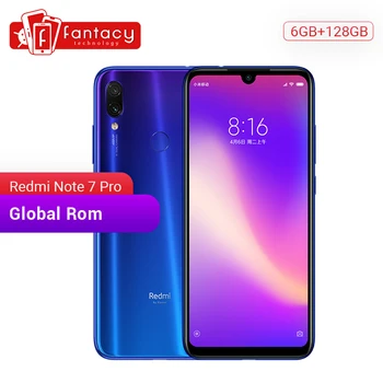Перейти на Алиэкспресс и купить В наличии, Xiaomi Redmi Note 7 Pro с глобальной прошивкой, 6 ГБ, 128 ГБ, Snapdragon 675, 48MP IMX 586 камера, четыре ядра, 6,3 дюйма, FHD экран, мобильный телефон