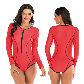 Zipper Long Sleeved Sport Swimsuit 5