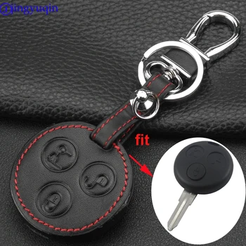 

jingyuqin maizhi 3 Butttons Remote Car Key Leather Case Key Cover for MERCEDES BENZ FOB Smart Car Key Case Cover