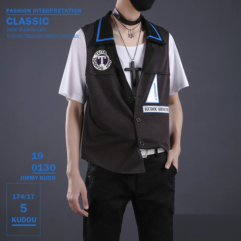 Detective Conan Case Closed Kudou Shinichi cosplay costume fashion interpretation uniform daily wear Anime outfits clothes coat