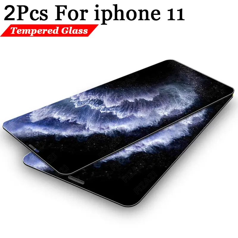 2 шт закаленное стекло для iphone 11 протектор экрана Pro X XR XS Max защитное переднее |