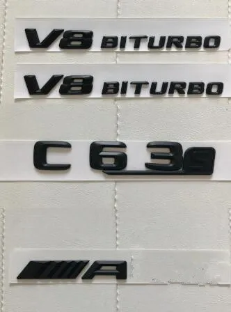 Матовый черный C63s Для AMG V8 BITURBO наклейка эмблема значок посылка для C63 | Автомобили