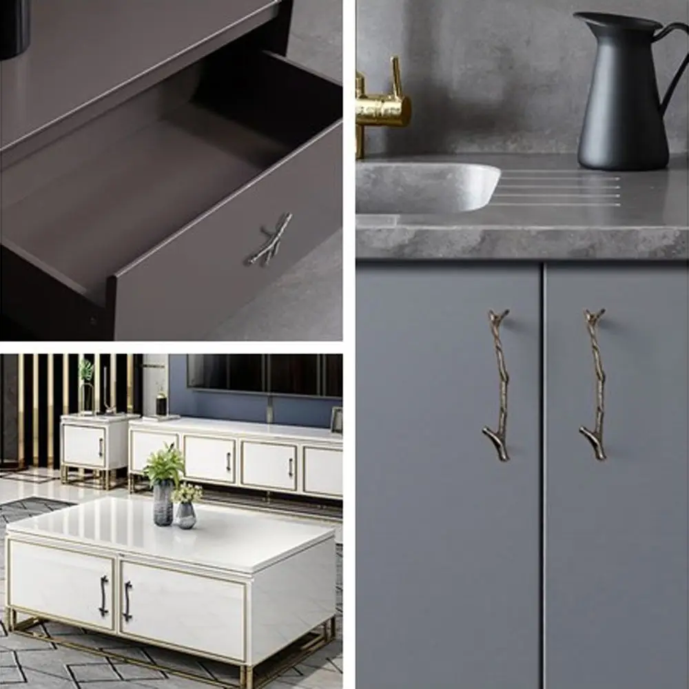 96 128mm Creative Tree Branch Cabinet Pulls Cupboard Door Handles