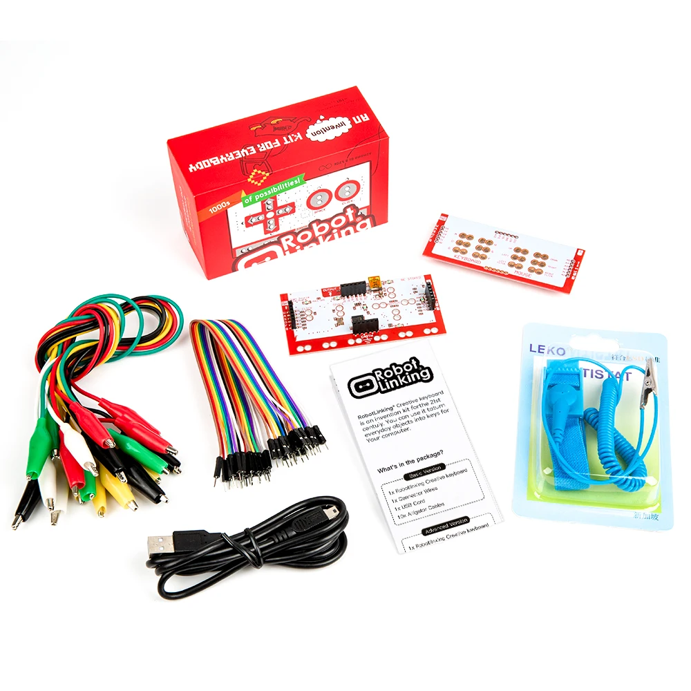  Hot Alligator Clip Jumper Wire Standard Controller Board DIY Creative Keyboard Kit Basic Version Ed