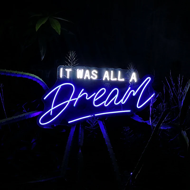 

Modern Waterproof Transparent Acrylic Flex Led It Was All a Dream Custom Neon Sign Light Ins Wall Decor Bar For Room Neon Top