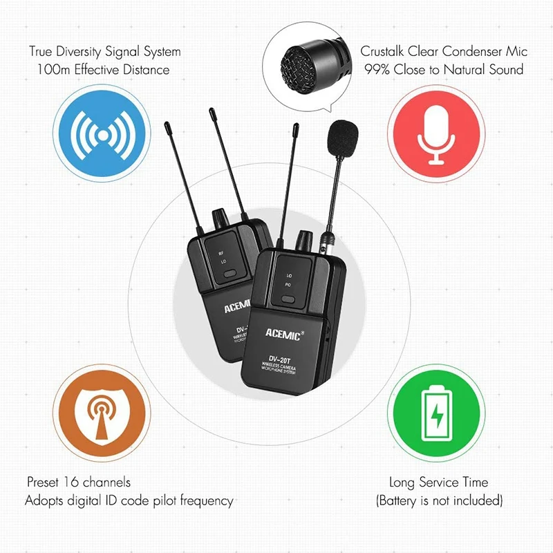 ACEMIC DV-20 UHF Wireless Microphone with