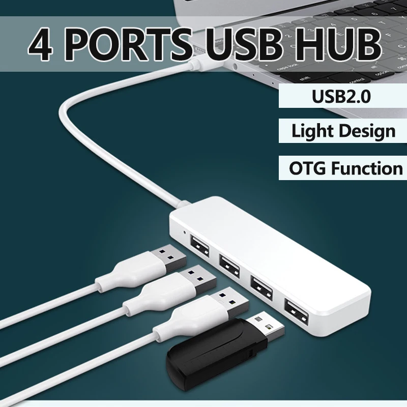 4 Порты и разъёмы USB 2,0 Тонкий центр данных сплиттер мини высокое Скорость адаптер для ноутбука Тетрадь настольных ПК USB флэш-накопители аксессуары