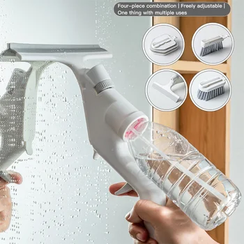 

4-In-1 Water Spray Cleaning Brush Household High-Rise Water Spray Sponge Brush Window Wiper Clean Brush Home Cleaning Tool