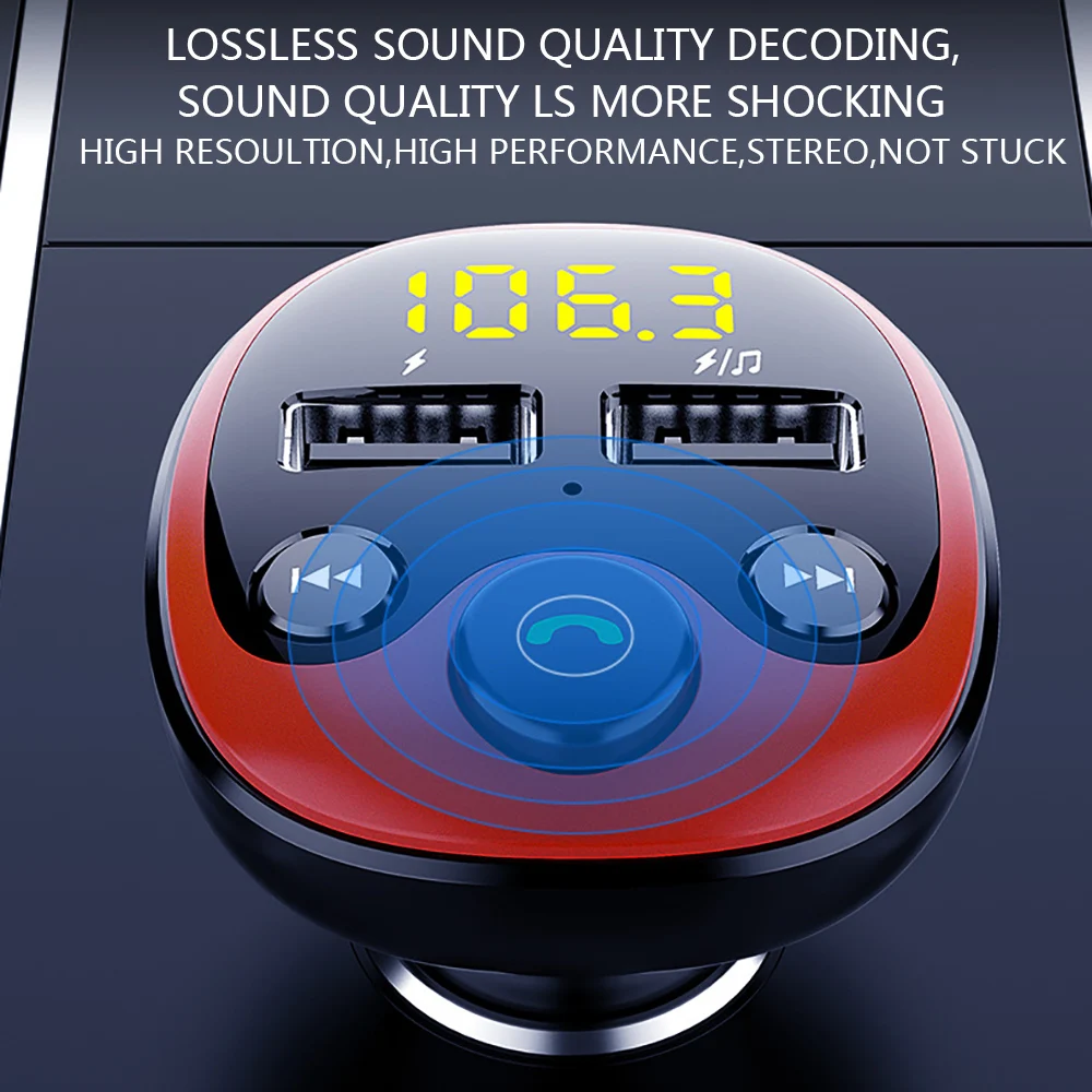 Bluetooth 4,2 MP3 плеер Handsfree автомобильный комплект fm-передатчик Поддержка TF карта U диск QC2.0 3.1A Быстрая Двойная USB Зарядка адаптер питания