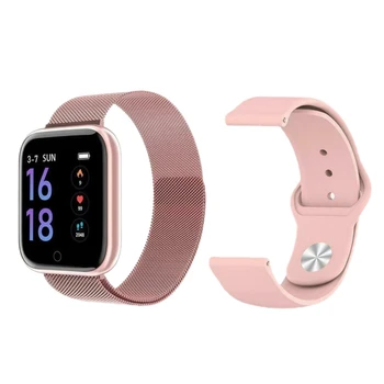 

Smart Bracelet Watch Men Women Fitness Tracker Heart Rate Smart Wristband Men Women Smartwatch (Pink)