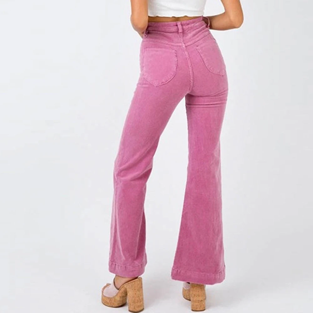 Pants for Women Autumn Skinny Woman Pants Zipper Casual Slim Fit Solid Color Pocket New Women Clothing Corduroy Female Pant  S-L