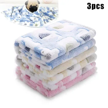 

3Pcs Fluffy Pets Blankets Super Soft Flannel Throw Blanket for Dog Puppy Cats LBShipping