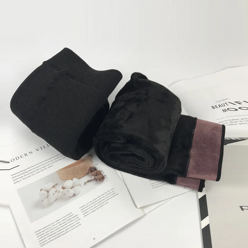 Размера плюс 8XL 7XL 6XL Зимняя Теплая Бархатная женская обувь на мягкой платформе в толстом каблуке 9 брюки Для женщин, брюки-скинни с завышенной талией стрейч черного цвета длиной до лодыжек; длинные леггинсы для женщин