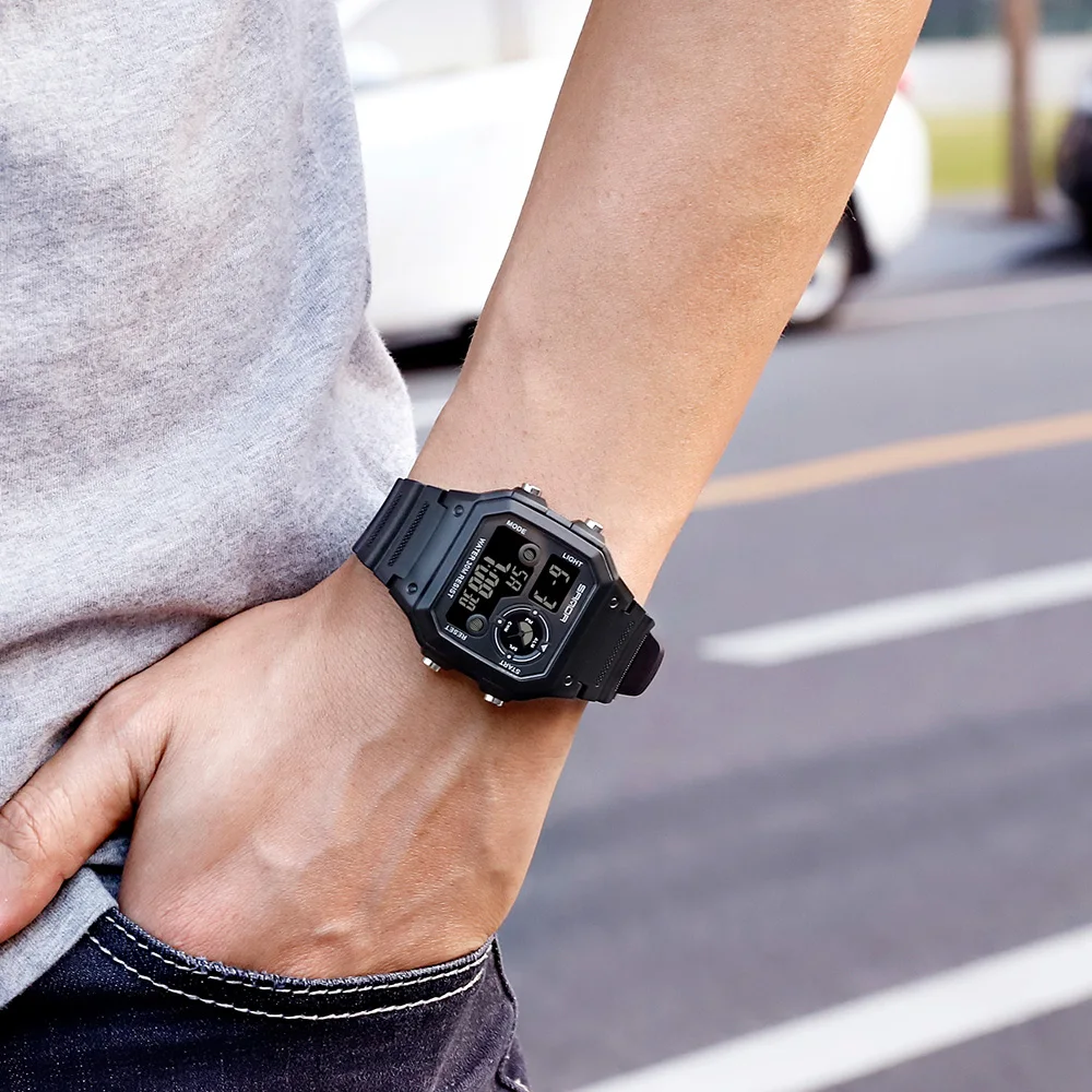 Relógio Digital Masculino Impermeável, Relógios Esportivos Da Moda, Para  Homens, Com Led E Contagem Regressiva - Relógios De Pulso Digitais -  AliExpress