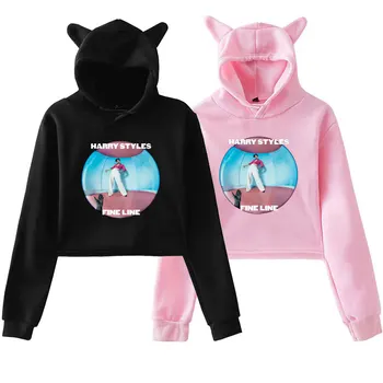 

Cropped Hoodie Harajuku Sweatshirts Female Harry Styles FINE LINE Hoodies Sweatshirt Pink Clothes for Girls Women Clothes Autumn