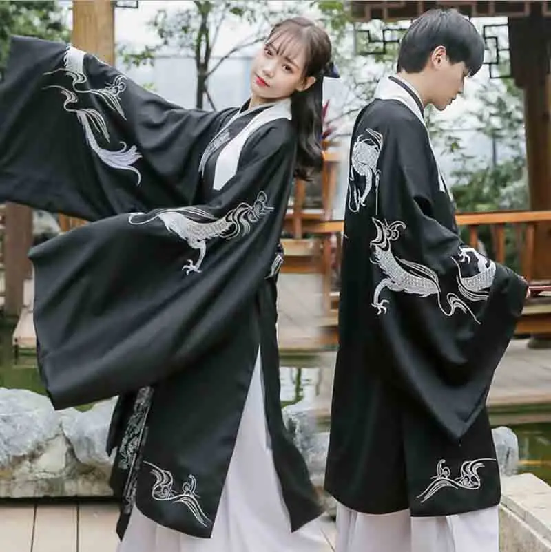 

Men&Women Hanfu Ancient Chinese Vintage Gray/Black Set Outfit Fantasia Adult Halloween Costume For Men and Women Plus Size 3XL